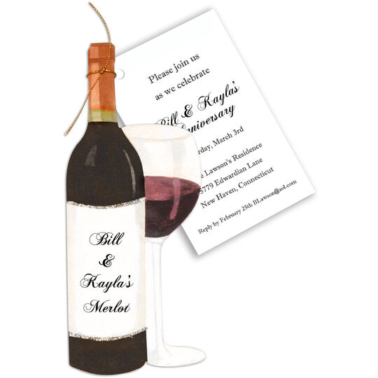 Red Wine Die-cut Invitations
